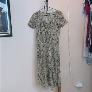 Brandy Melville button up cheetah midi dress